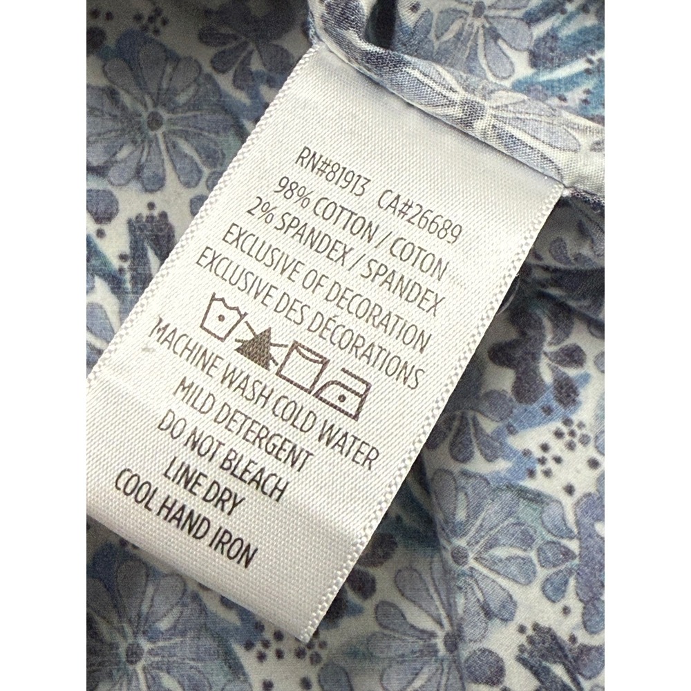 Robert Graham Mens Blue Floral Short Sleeve Button Down Shirt Classic Fit Size M - Picture 8 of 8